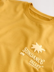 Yellow Sundance Valley Regular Fit Graphic Print Heavy Weight T-Shirt - Image 8 of 10