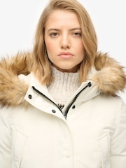 Superdry White Everest Faux Fur Parka Coat - Image 6 of 8