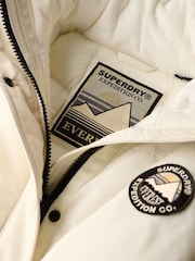 Superdry White Everest Faux Fur Parka Coat - Image 8 of 8