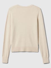 Gap Beige Lightweight Cotton Long Sleeve Crew Neck Cardigan - Image 6 of 6