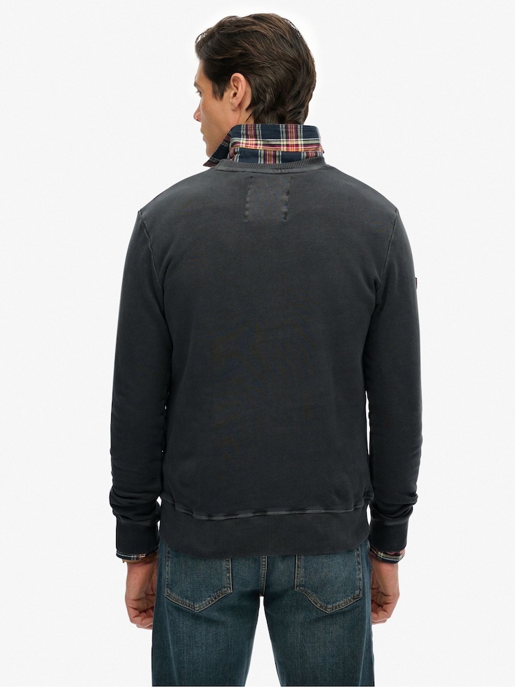 Superdry Black Athletic Embossed Sweattop - Image 2 of 5