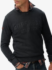Superdry Black Athletic Embossed Sweattop - Image 4 of 5