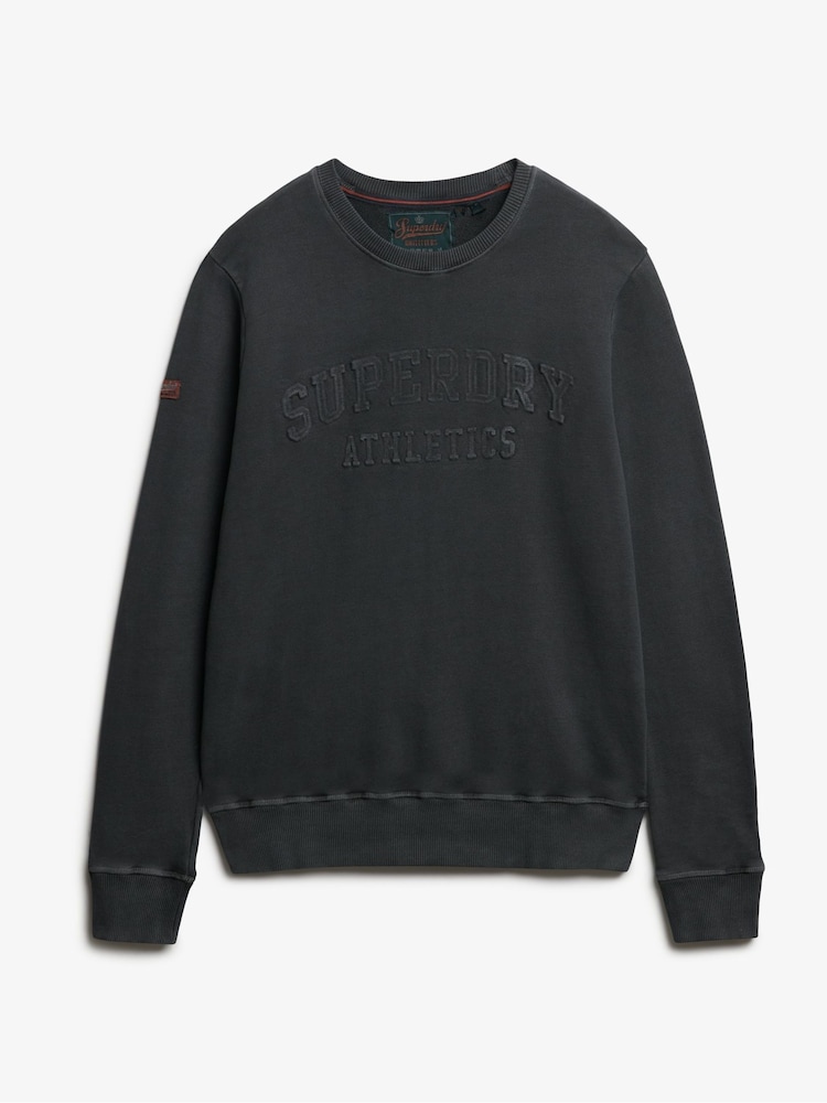 Superdry Black Athletic Embossed Sweattop - Image 5 of 5