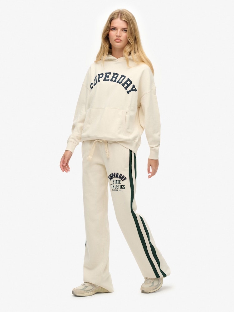 Superdry White Athletic Essentials Hockey Joggers - Image 1 of 7 Superdry White Athletic Essentials Hockey Joggers - Image 1 of 7