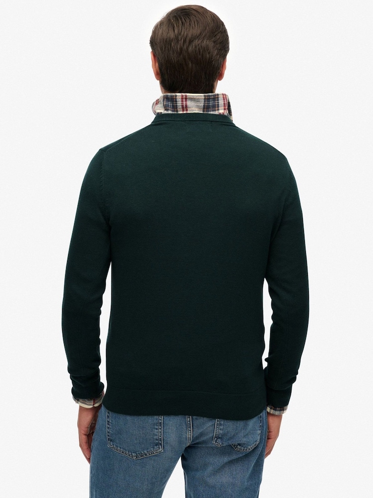 Superdry Green Essentials Cotton Jumper - Image 2 of 6