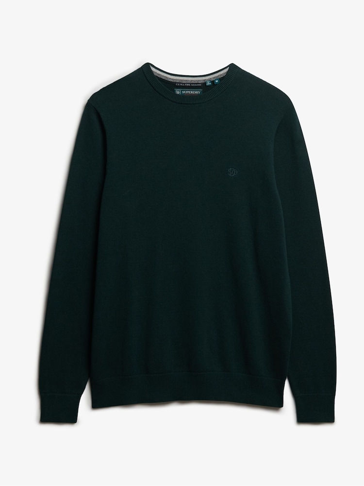 Superdry Green Essentials Cotton Jumper - Image 6 of 6