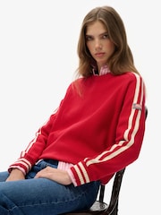 Superdry Red Relaxed Stripe Knitted Jumper - Image 4 of 5