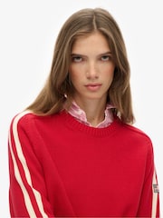 Superdry Red Relaxed Stripe Knitted Jumper - Image 5 of 5