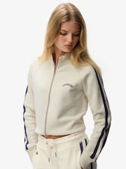 Superdry White Athletic Essentials Logo Track Jacket - Image 1 of 6