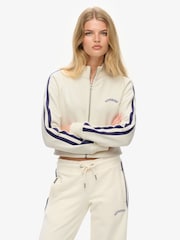 Superdry White Athletic Essentials Logo Track Jacket - Image 4 of 6