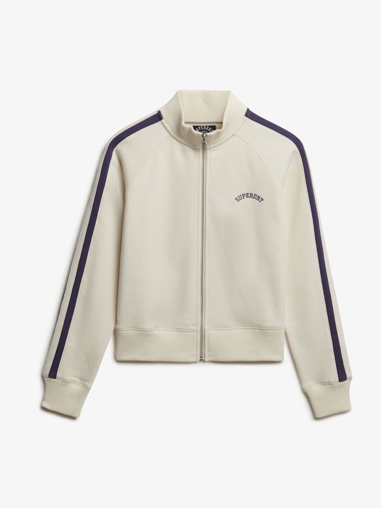 Superdry White Athletic Essentials Logo Track Jacket - Image 6 of 6 Superdry White Athletic Essentials Logo Track Jacket - Image 6 of 6