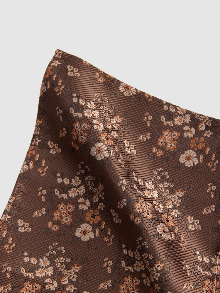 Antique Rogue Brown Busy Floral Handkerchief - Image 2 of 2 Antique Rogue Brown Busy Floral Handkerchief - Image 2 of 2