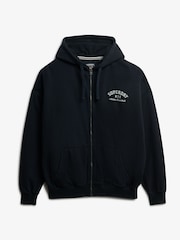 Superdry Blue Athletic Essentials Oversized Zip Hoodie - Image 6 of 6