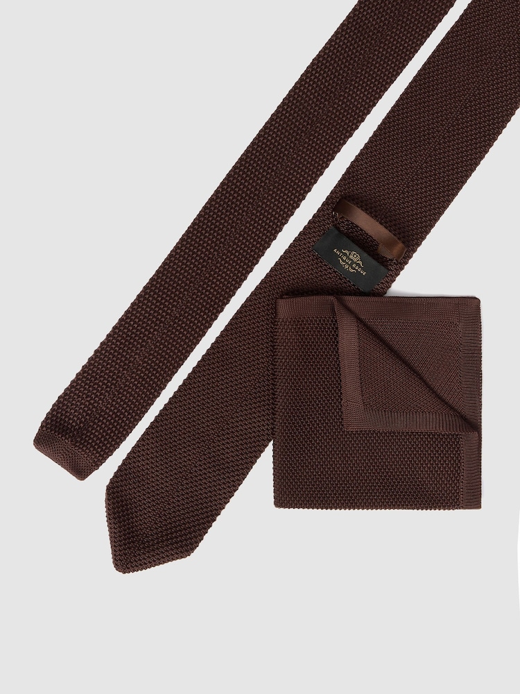 Antique Rogue Brown Knitted Tie - 6.5Cm - Image 2 of 2 Antique Rogue Brown Knitted Tie - 6.5Cm - Image 2 of 2
