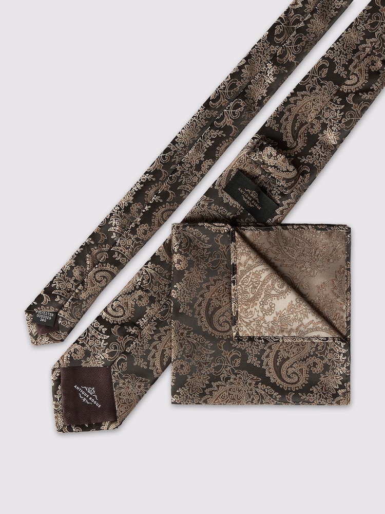 Antique Rogue Brown Paisley Tie - Image 2 of 2