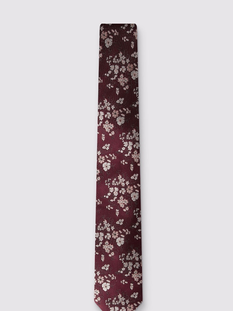 Antique Rogue Red Busy Floral Tie - Image 1 of 2 Antique Rogue Red Busy Floral Tie - Image 1 of 2