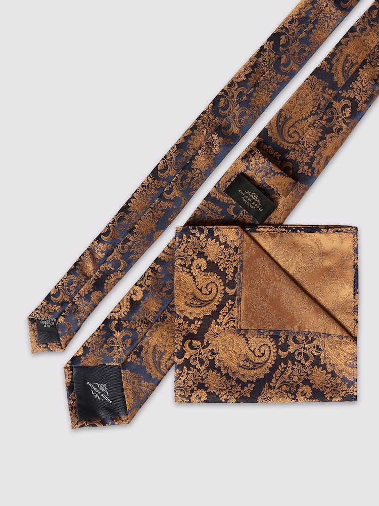 Antique Rogue Gold Paisley Tie - Image 2 of 2 Antique Rogue Gold Paisley Tie - Image 2 of 2