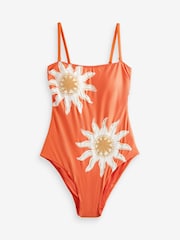 Never Fully Dressed Orange Sun Tummy Control Bandeau Swimsuit - Image 7 of 9
