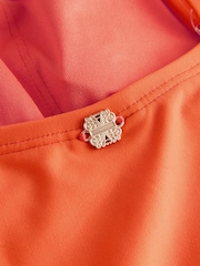 Never Fully Dressed Orange Sun Tummy Control Bandeau Swimsuit - Image 9 of 9