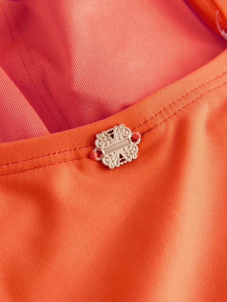 Never Fully Dressed Orange Sun Tummy Control Bandeau Swimsuit - Image 9 of 9