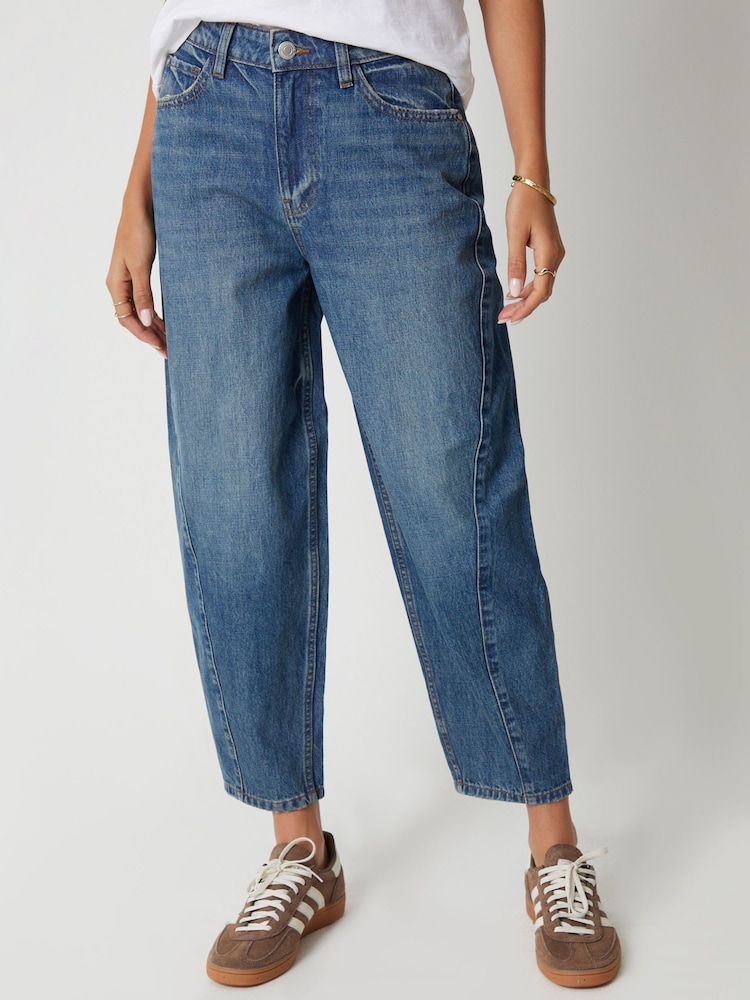 Threadbare Blue Barrel Leg Jeans - Image 1 of 4 Threadbare Blue Barrel Leg Jeans - Image 1 of 4