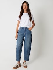 Threadbare Blue Barrel Leg Jeans - Image 3 of 4