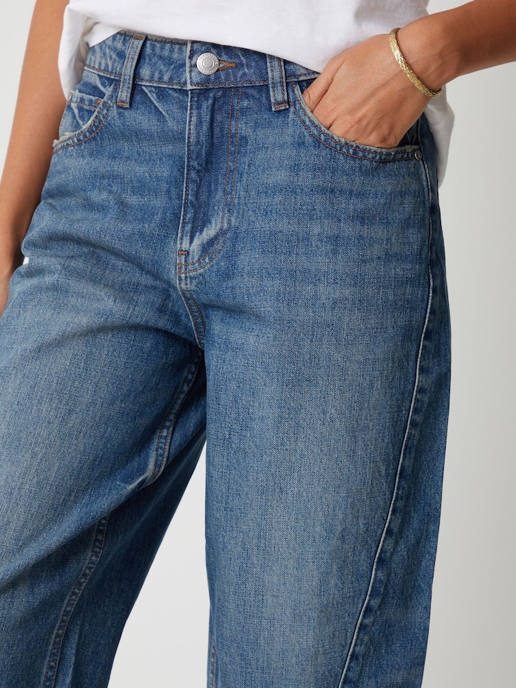 Threadbare Blue Barrel Leg Jeans - Image 4 of 4