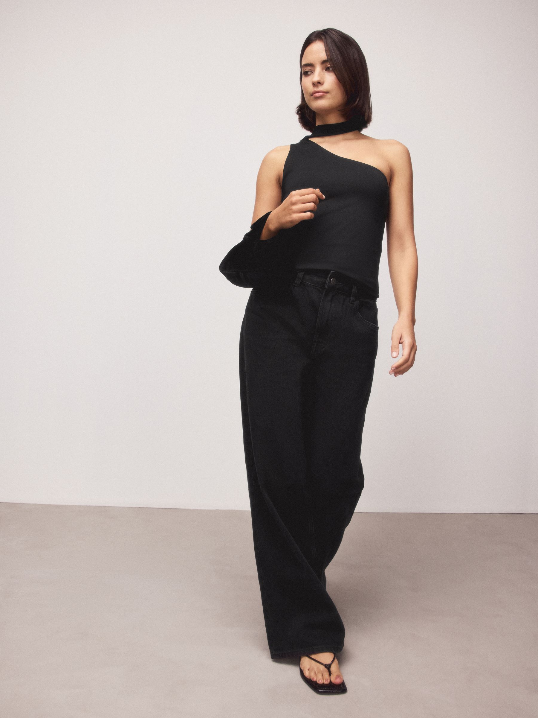 Buy Black Soft Touch Slinky Scarf Neck Top from Next USA
