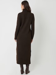 Threadbare Brown Knitted Roll Neck Maxi Dress - Image 2 of 4