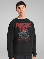 All + Every Black Christmas Time Don't Let The Bells End Lyric By The Darkness Sweatshirt - Image 1 of 4