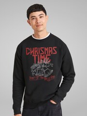 All + Every Black Christmas Time Don't Let The Bells End Lyric By The Darkness Sweatshirt - Image 2 of 4