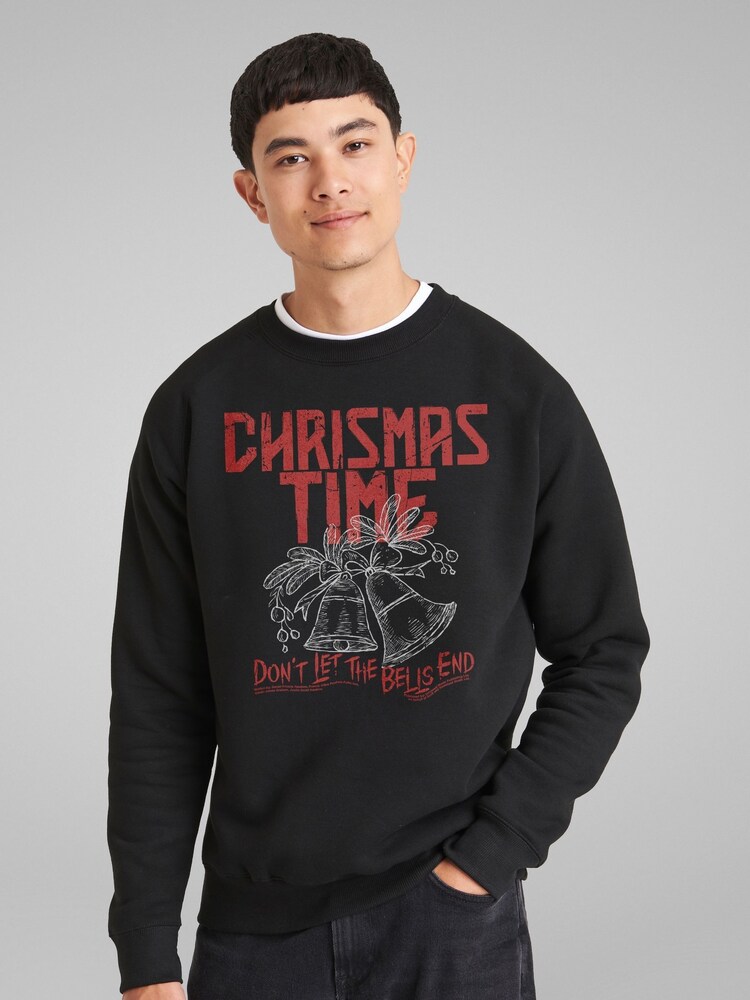 All + Every Black Christmas Time Don't Let The Bells End Lyric By The Darkness Sweatshirt - Image 2 of 4 All + Every Black Christmas Time Don't Let The Bells End Lyric By The Darkness Sweatshirt - Image 2 of 4