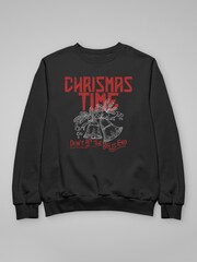 All + Every Black Christmas Time Don't Let The Bells End Lyric By The Darkness Sweatshirt - Image 3 of 4