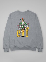 All + Every Grey Elf Buddy Cartoon Christmas Drawings Sweat Top - Image 3 of 4