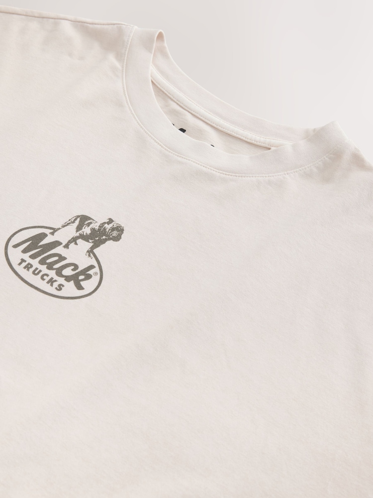 Ecru White Mack Trucks Relaxed Fit T-Shirt - Image 10 of 10