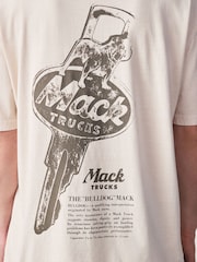 Ecru White Mack Trucks Relaxed Fit T-Shirt - Image 6 of 10