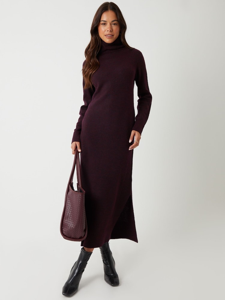 Threadbare Red Knitted Roll Neck Maxi Dress - Image 1 of 5 Threadbare Red Knitted Roll Neck Maxi Dress - Image 1 of 5