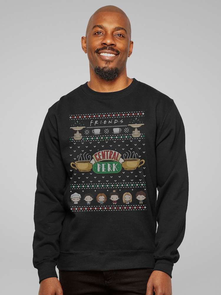 All + Every Black Friends Christmas Central Perk Sweatshirt - Image 1 of 4