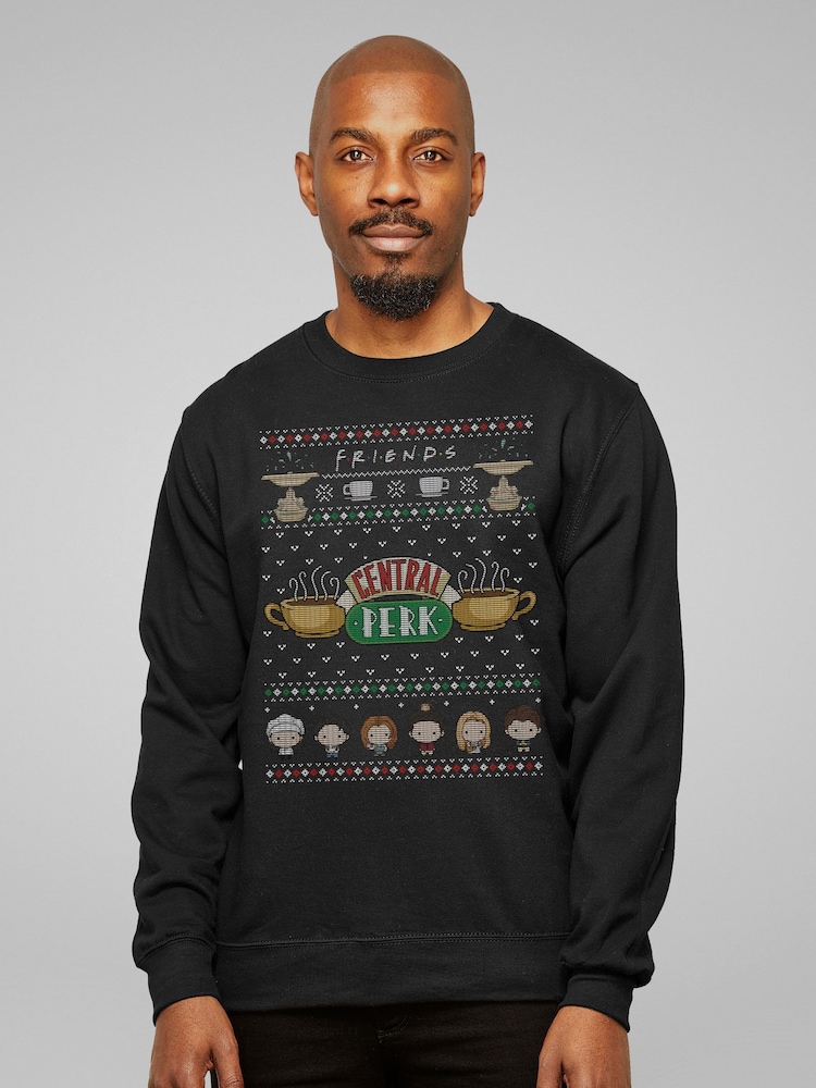 All + Every Black Friends Christmas Central Perk Sweatshirt - Image 2 of 4 All + Every Black Friends Christmas Central Perk Sweatshirt - Image 2 of 4