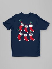 All + Every Blue Friends Christmas Stockings Back Print T-Shirt - Image 3 of 4