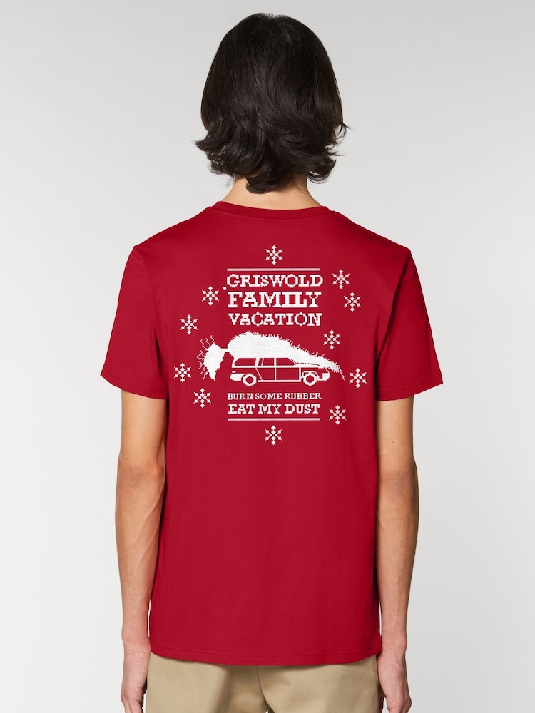 All + Every Red National Lampoon's Christmas Vacation Griswold Family Back Print T-Shirt - Image 1 of 4 All + Every Red National Lampoon's Christmas Vacation Griswold Family Back Print T-Shirt - Image 1 of 4