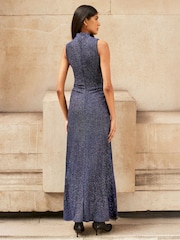 Vestido con cuello vuelto y diseño brillante de Ro&Zo - Imagen 3 de 3