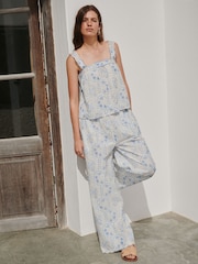 Ecru/Neutral/Blue Embroidered Top - Image 2 of 7