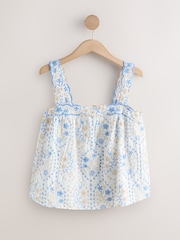 Ecru/Neutral/Blue Embroidered Top - Image 5 of 7