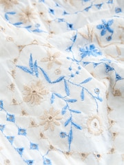 Ecru/Neutral/Blue Embroidered Top - Image 6 of 7