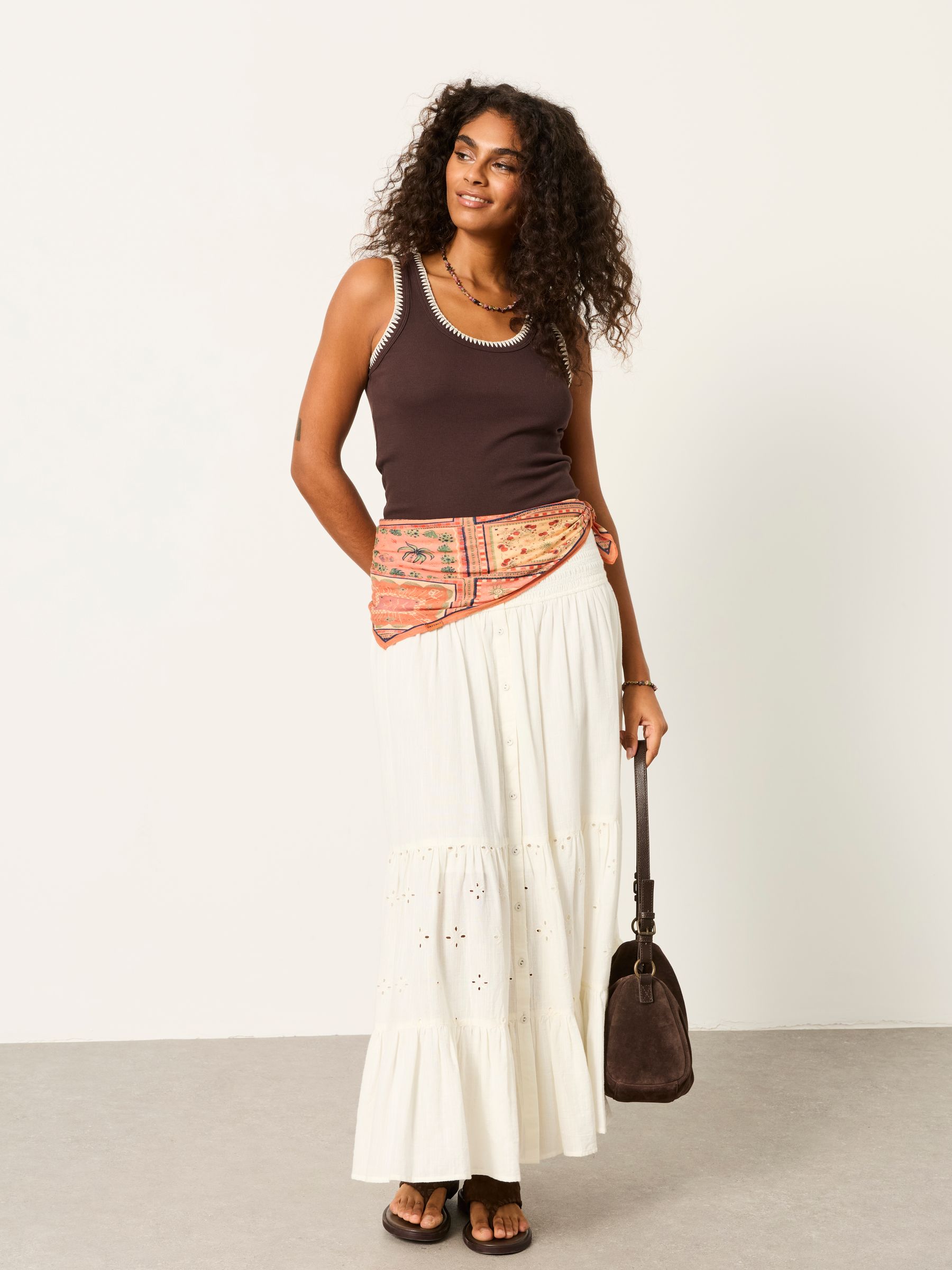 Buy FatFace Rhea Ivory Cutwork Maxi Skirt from the Next UK online shop