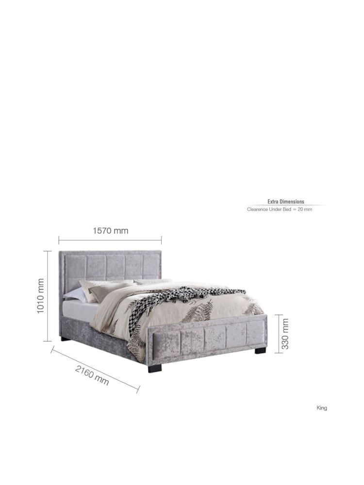 Birlea Grey Hannover Bed - Image 9 of 9