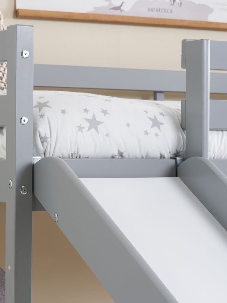 Birlea Grey Frankie Midi Sleeper Bed With Slide - Image 2 of 5 Birlea Grey Frankie Midi Sleeper Bed With Slide - Image 2 of 5