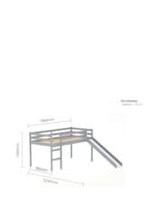 Birlea Grey Frankie Midi Sleeper Bed With Slide - Image 7 of 7