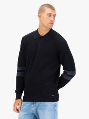 Luke 1977 Dawlish Knitted Black Polo Shirt - Image 1 of 6